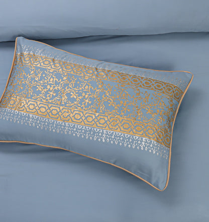 Luxury Sky Gold Duvet / Razai Cover Set – 8 Pieces (Block Printed)