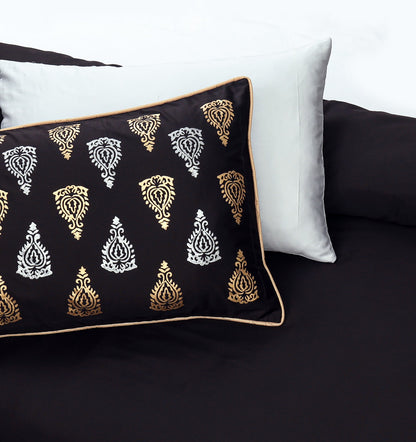 Black & Gold Bridal Comforter Set – 8 Pieces