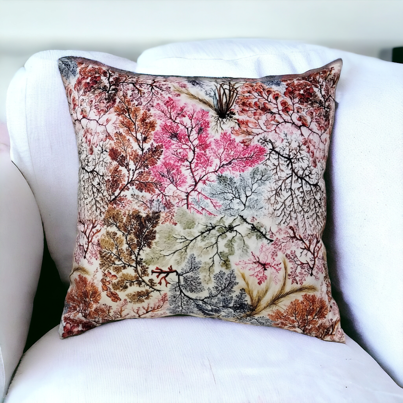 Multi Flower Digital Print Velvet Cushion Cover Beautiful Design Size 16*16 Inch