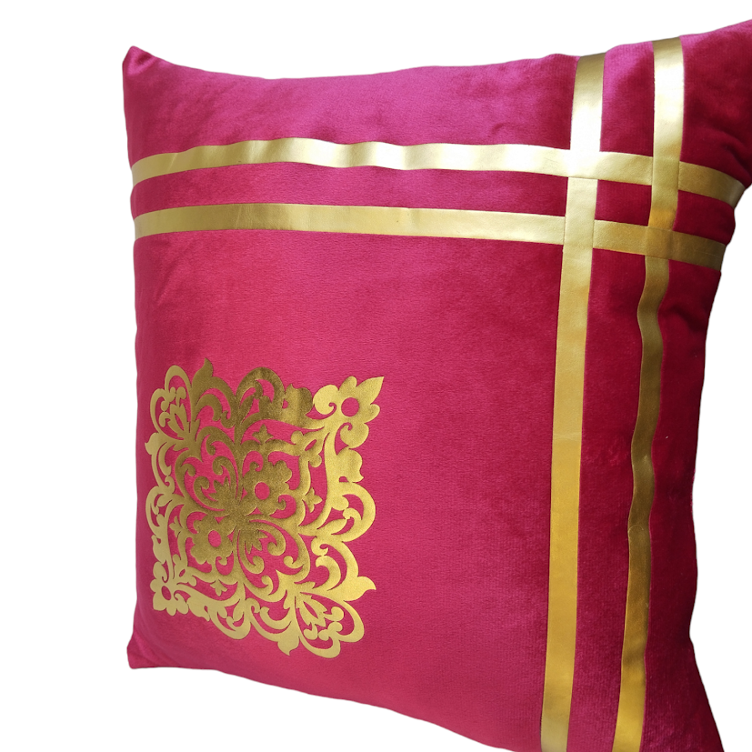 Satrib Motive Cushion Cover Size 16*16 Square Inch Red Colour