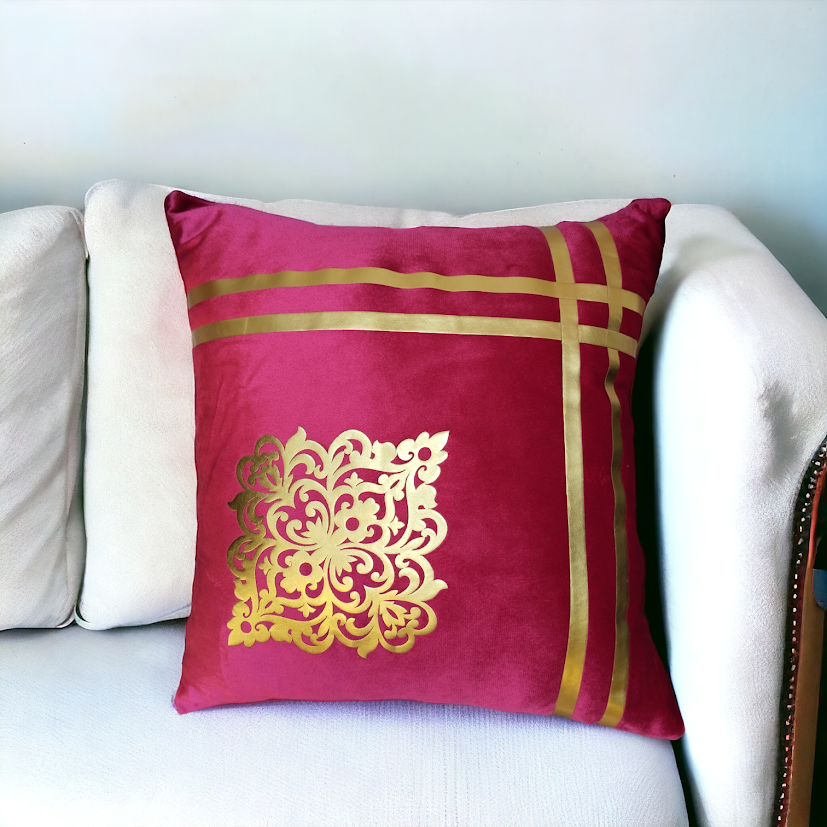 Satrib Motive Cushion Cover Size 16*16 Square Inch Red Colour
