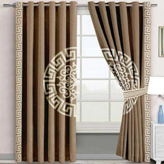 Skin Luxury Laser Work Curtains 1 Pair Included Two Panels Velvet Fabrics - Maira Textile