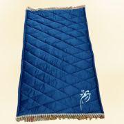 Light Navy Front Prayer Mat with Cotton Backing & Lace Trim, Customizable( Name,design & Colour On Demand) - Maira Textile