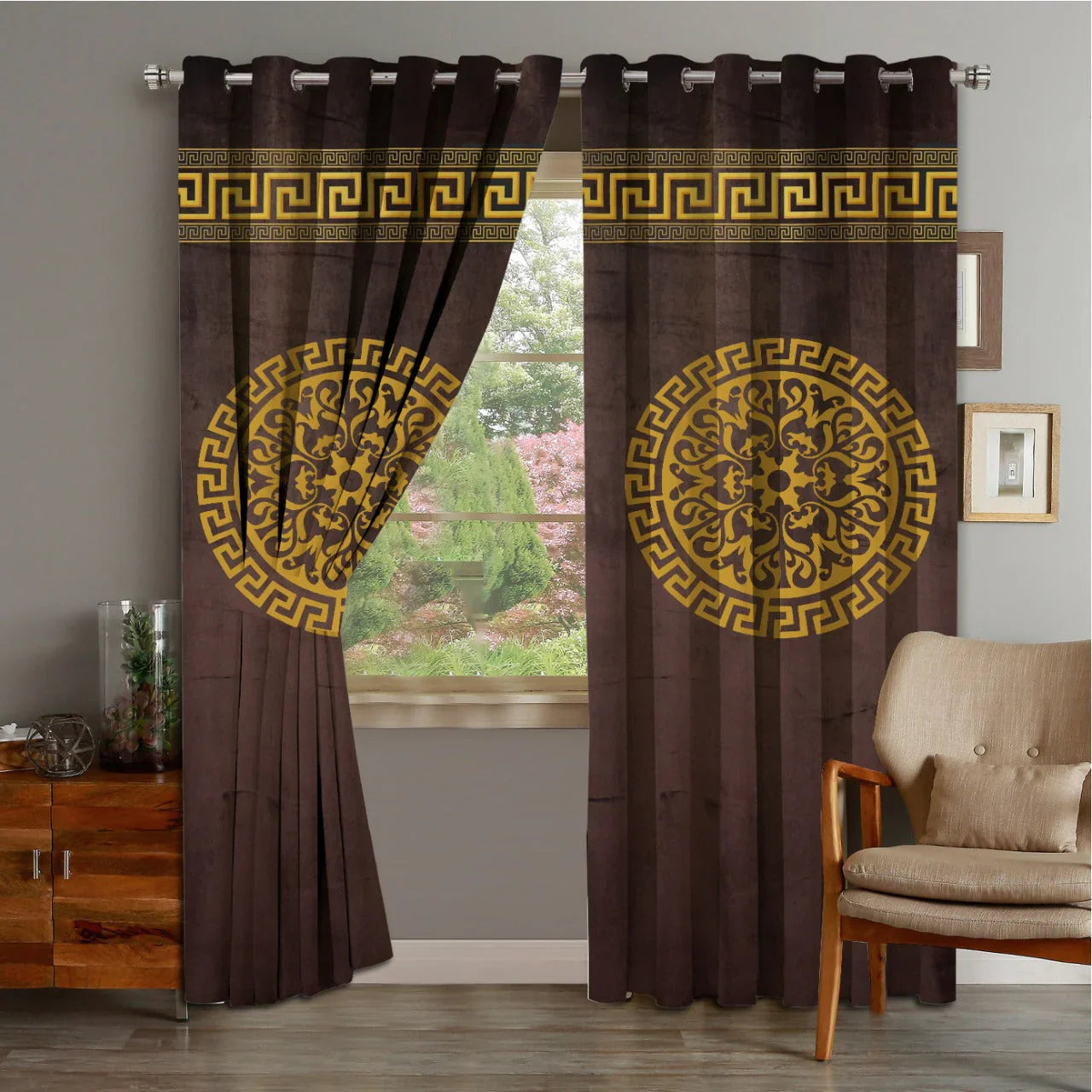 2 PIECE OF PREMIUM VELVET CURTAINS WITH 2 BELTS