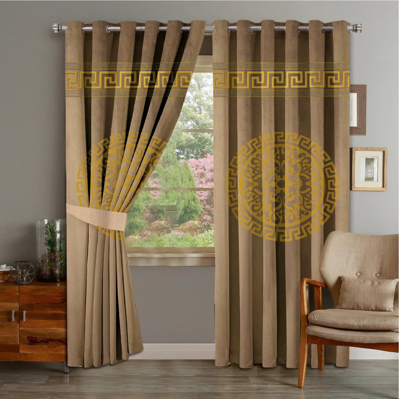 2 PIECE OF PREMIUM VELVET CURTAINS WITH 2 BELTS