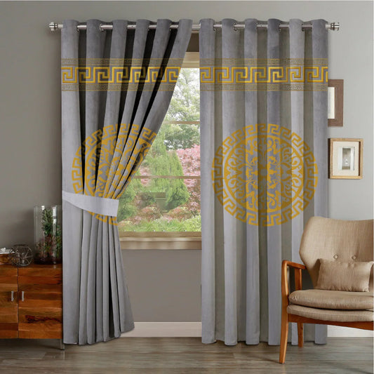 2 PIECE OF PREMIUM VELVET CURTAINS WITH 2 BELTS