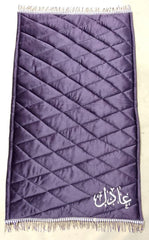 Grayish Purple Front Prayer Mat with Cotton Backing & Lace Trim, Customizable( Name,design & Colour On Demand) - Maira Textile