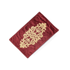 Maroon Velvet Elegance 3-Piece Table Runner Mat Set – Front Velvet, Back Silk - Maira Textile