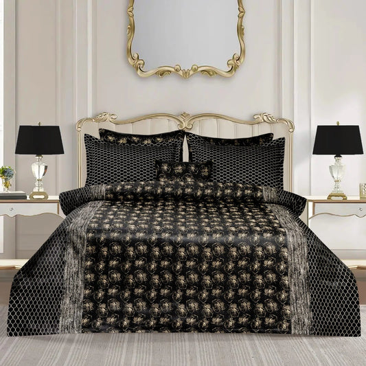 Luxury Satin Jacquard Duvet Cover Set- 7 Pc's