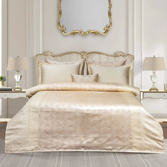 Luxury Satin Jacquard Duvet Cover Set- 7 Pcs