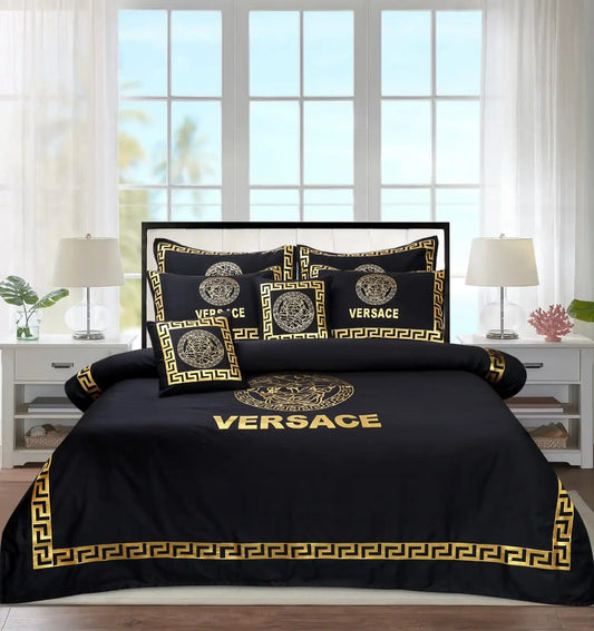 Black And Golden Versace Duvet Cover Set