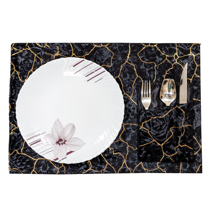 Velvet Majestic Tapestry Noir Black Table Set