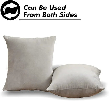 Velvet Fabric Cushion Cover (Light Grey)