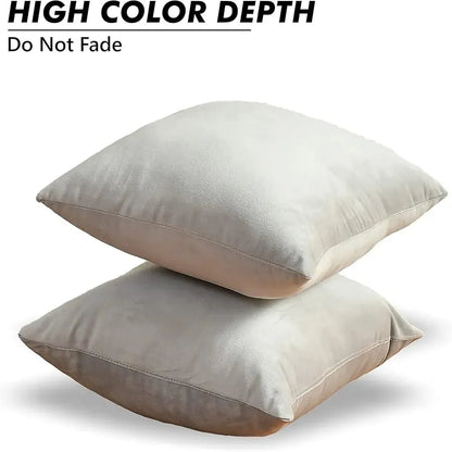 Velvet Fabric Cushion Cover (Light Grey)