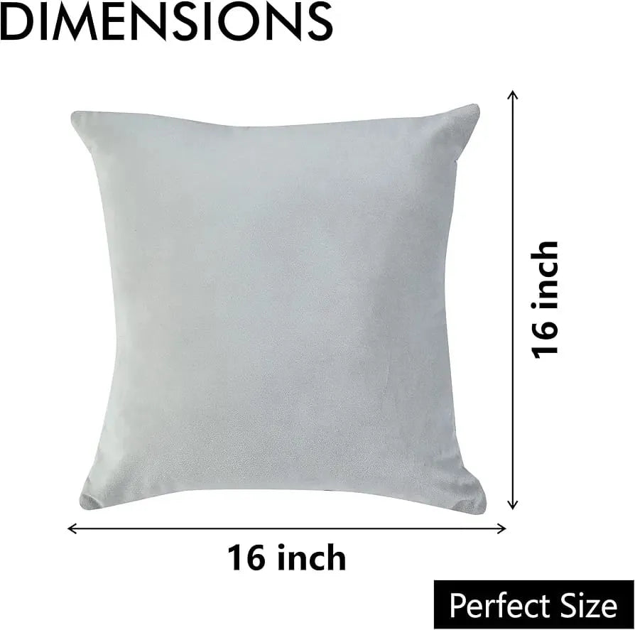 Velvet Fabric Cushion Cover (Light Grey)