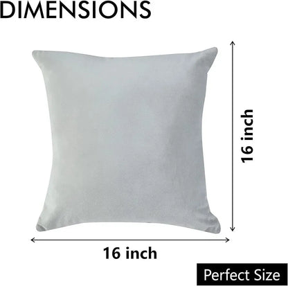 Velvet Fabric Cushion Cover (Light Grey)