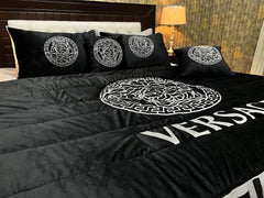 Versace Black Bridle Comforter Set – 8 Pieces - Maira Textile