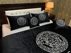 Versace Black Bridle Comforter Set – 8 Pieces - Maira Textile