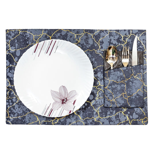 Misty Blue Marble Set Grey velvet