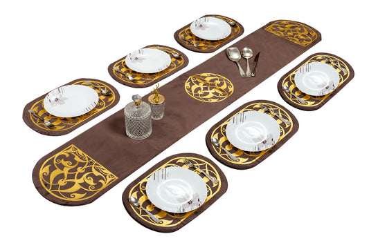 Brown Diamonds Luxe Table Set velvet
