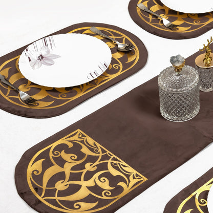 Brown Diamonds Luxe Table Set velvet