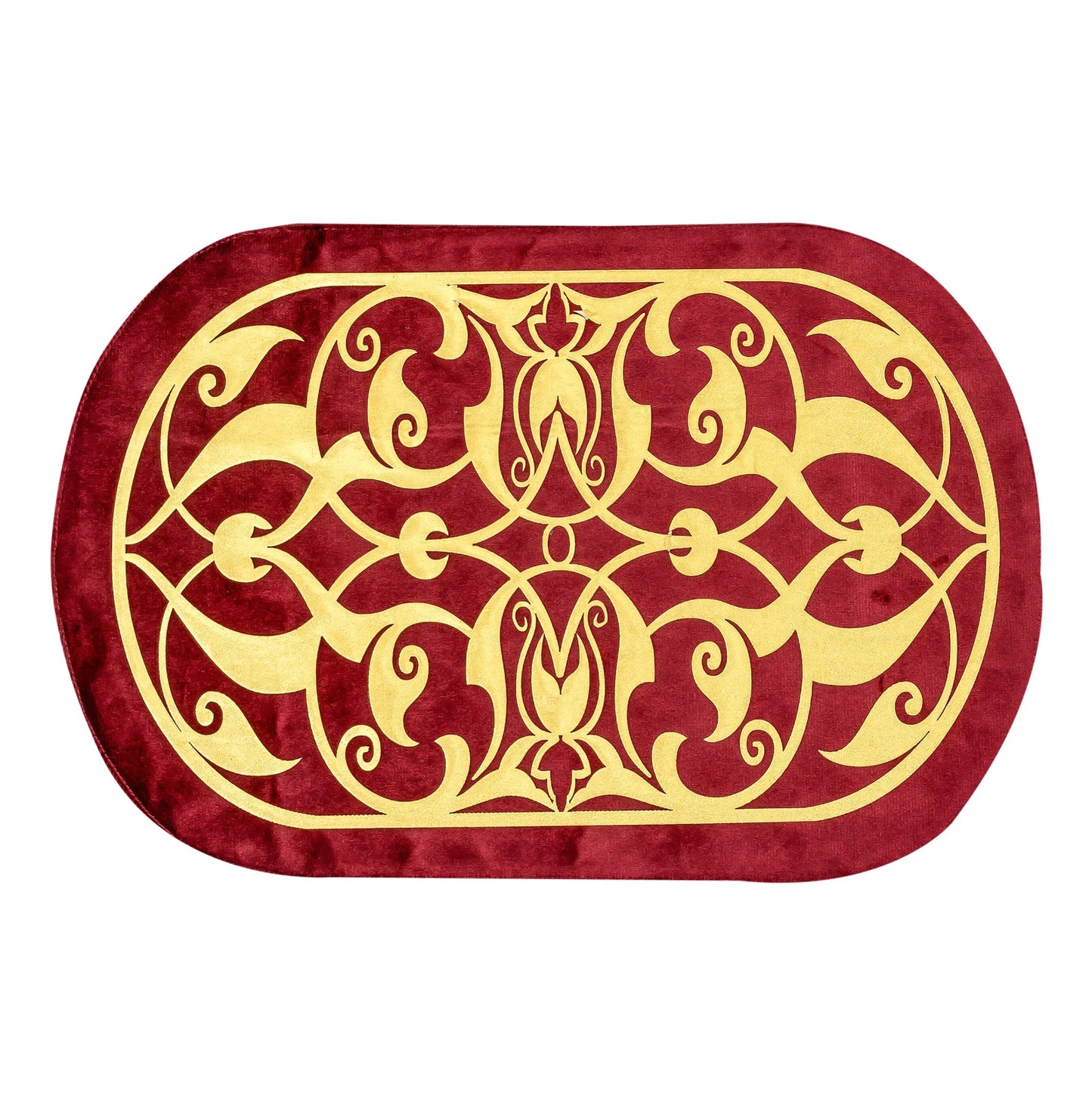 Opal Velvet Maroon Applique Table set