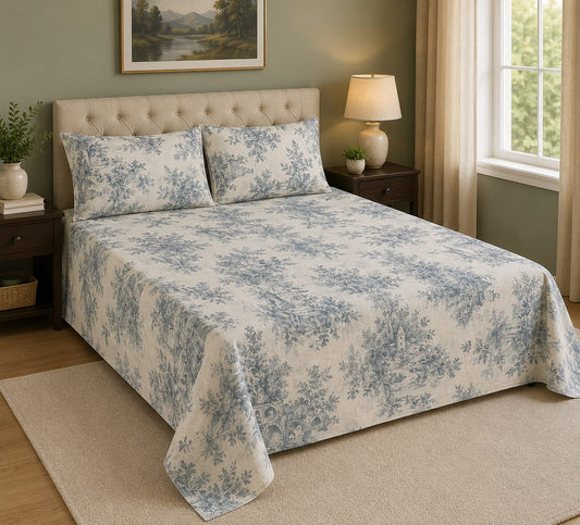 100% Export Quality Cotton Printed Bedsheet Set