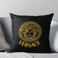 Versace Black And Gold Velvet Cushion Cover, Size 16+16 Inch