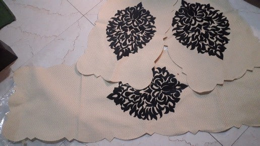 Off White 3 PCs Table Runner Set Jute Fabric
