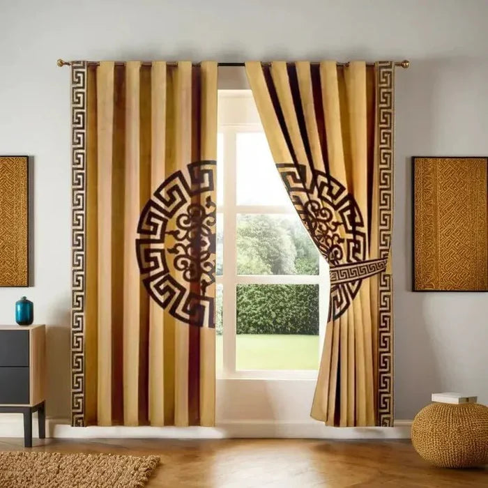 2 Pieces Premium splendid velvet curtain Panels & 2 Belts