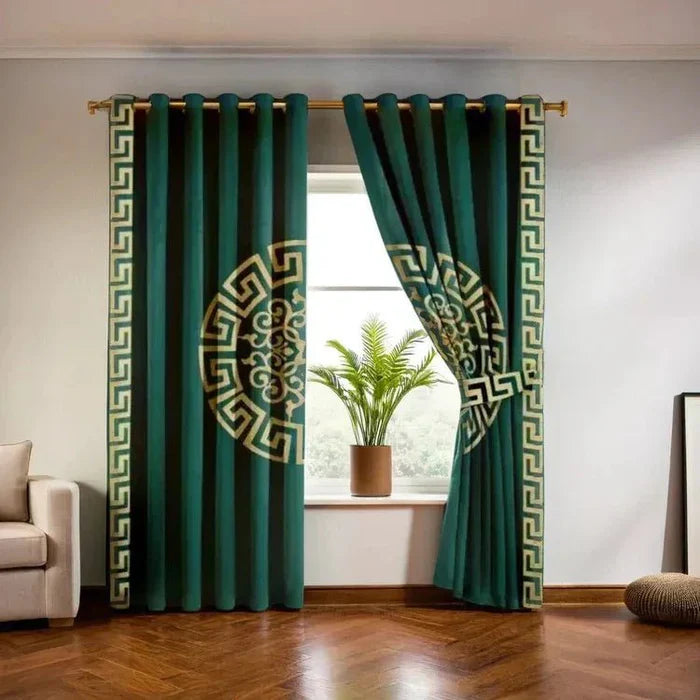 2 Pieces Premium splendid velvet curtain Panels & 2 Belts